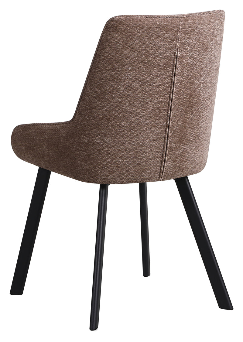 DI.MO Sedia Kim in Tessuto Tortora con Gambe in Metallo Nero 57 x 52 x 87 cm – Sedia Moderna da Pranzo e Soggiorno