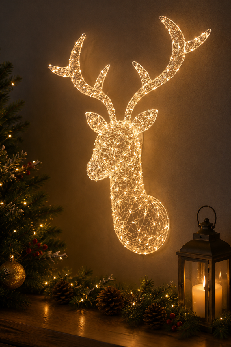 EDG Enzo De Gasperi Decoración Rena Pearls Navidad 300 MicroLed A 90 Cm L 90 Cm L 35 I44 Oro Claro