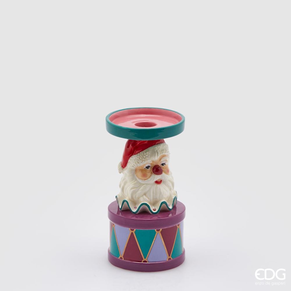 Portavelas Navideño EDG Enzo De Gasperi Santa Payaso H17 D9,5 Multicolor