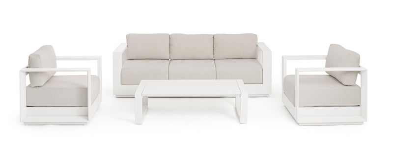 Bizzotto Set Salotto Moses 4 Elementi Vapor Bianco