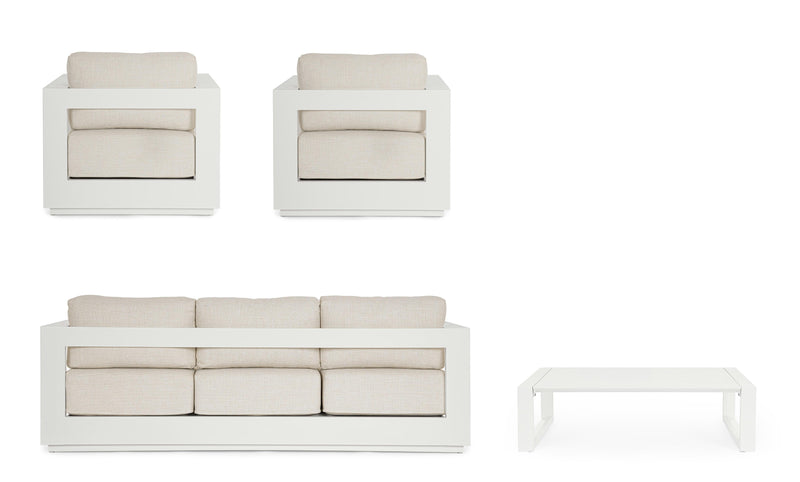 Bizzotto Set Salotto Moses 4 Elementi Vapor Bianco
