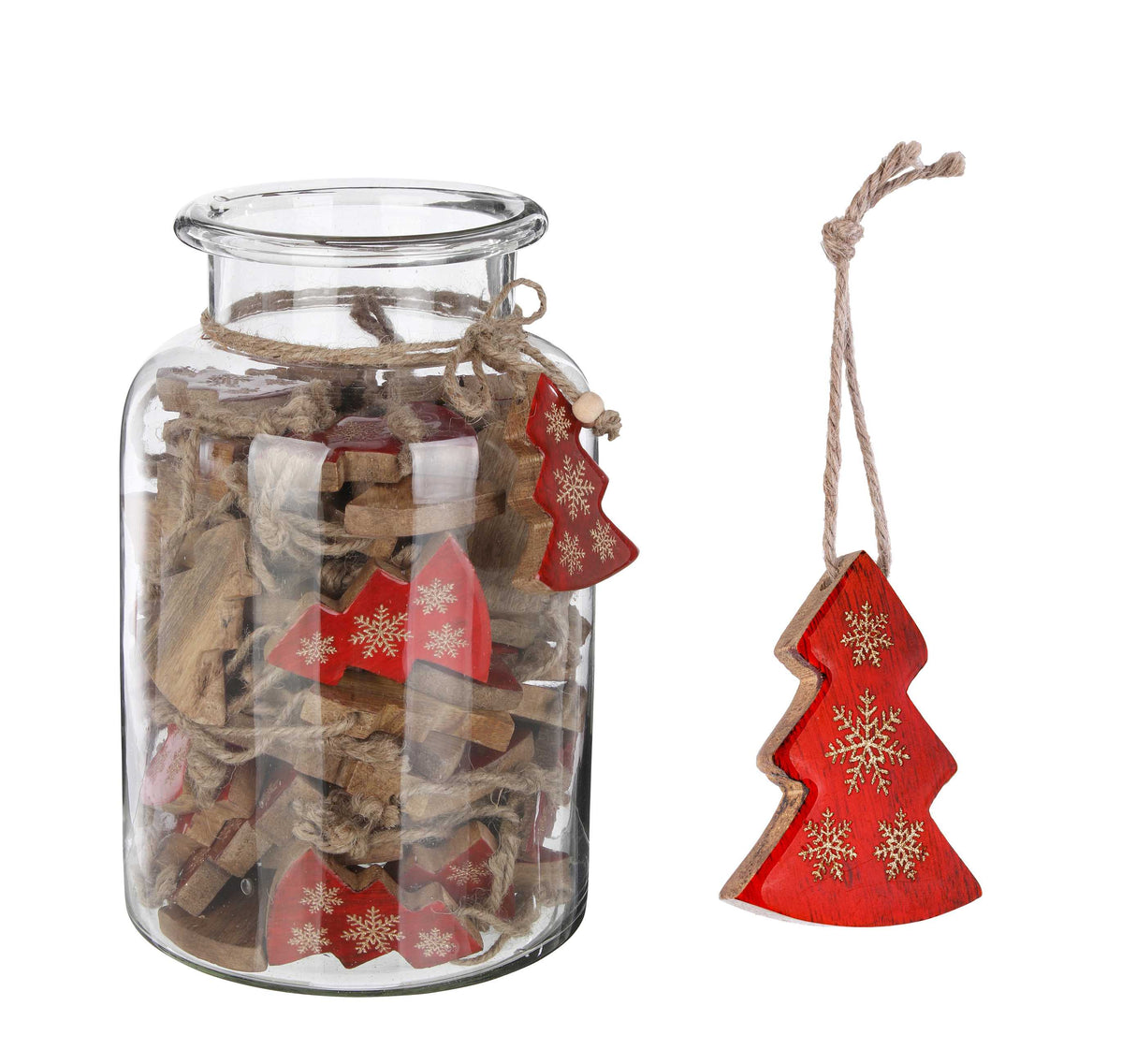Bizzotto Colgante Clara Pino de Navidad H 7 Cm Rojo Oro 1 Pz