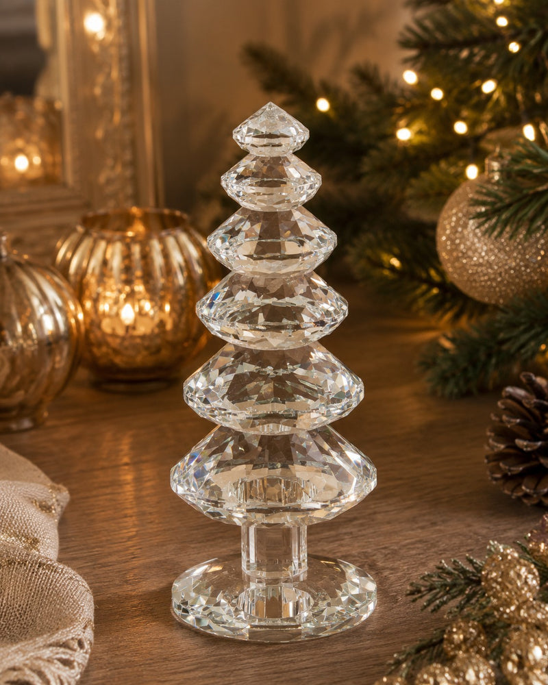Bizzotto Pino Eldrid Trasparente: Albero di Natale in Vetro Decorativo