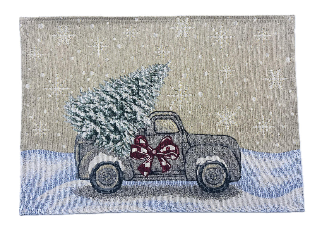 Bizzotto Servilleta Navideña Motor Car 48x33 cm – Servilleta Americana Decorativa para la Mesa de Navidad
