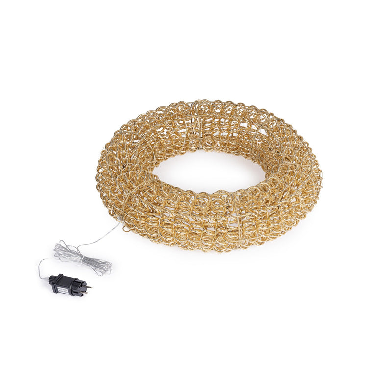 Bizzotto Corona Navideña Zoe Oro con 720 Micro LED Classic Ø58x13 cm Decoración Luminosa