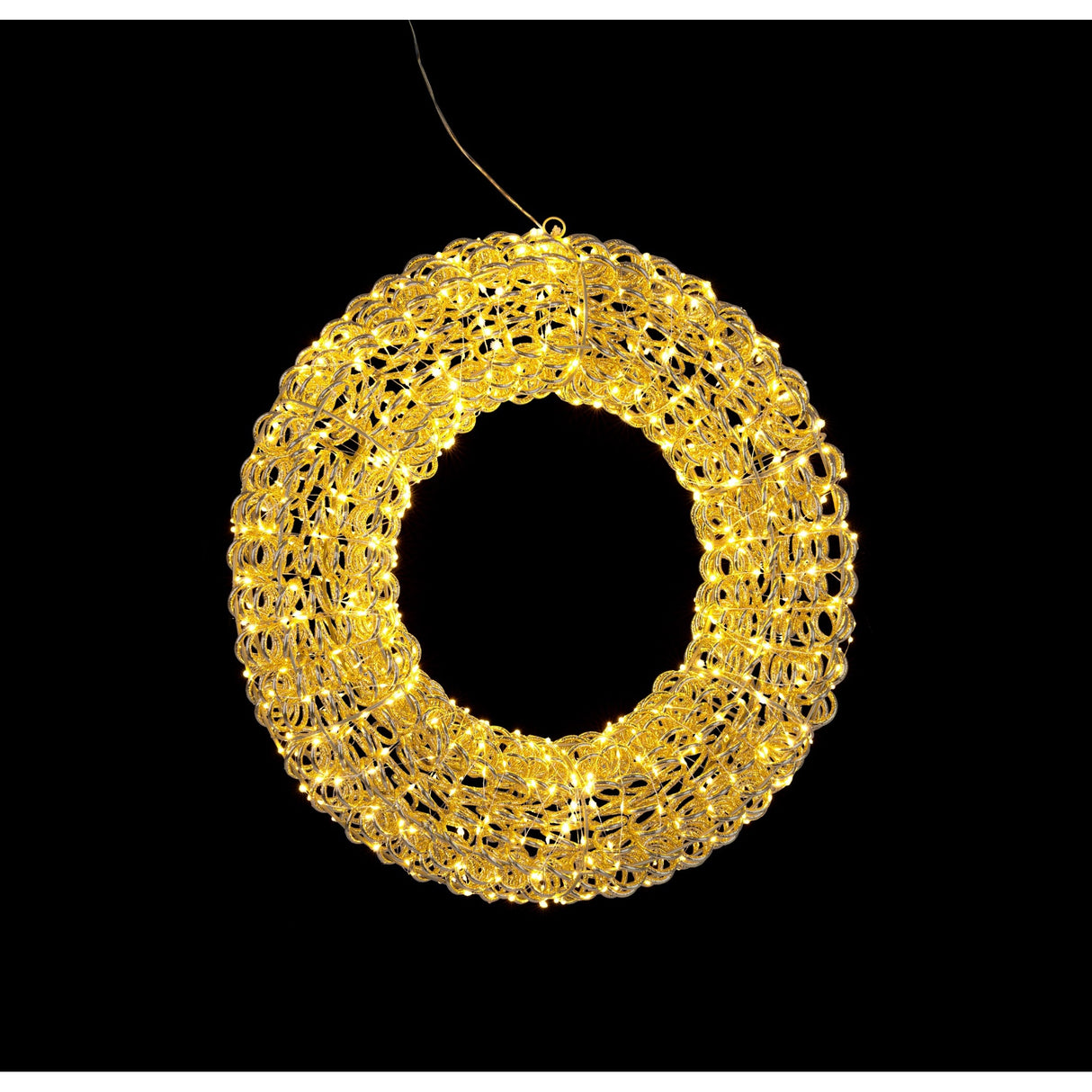 Bizzotto Corona Natalizia Zoe Oro con 720 Micro LED Classic Ø58x13 cm Decorazione Luminosa