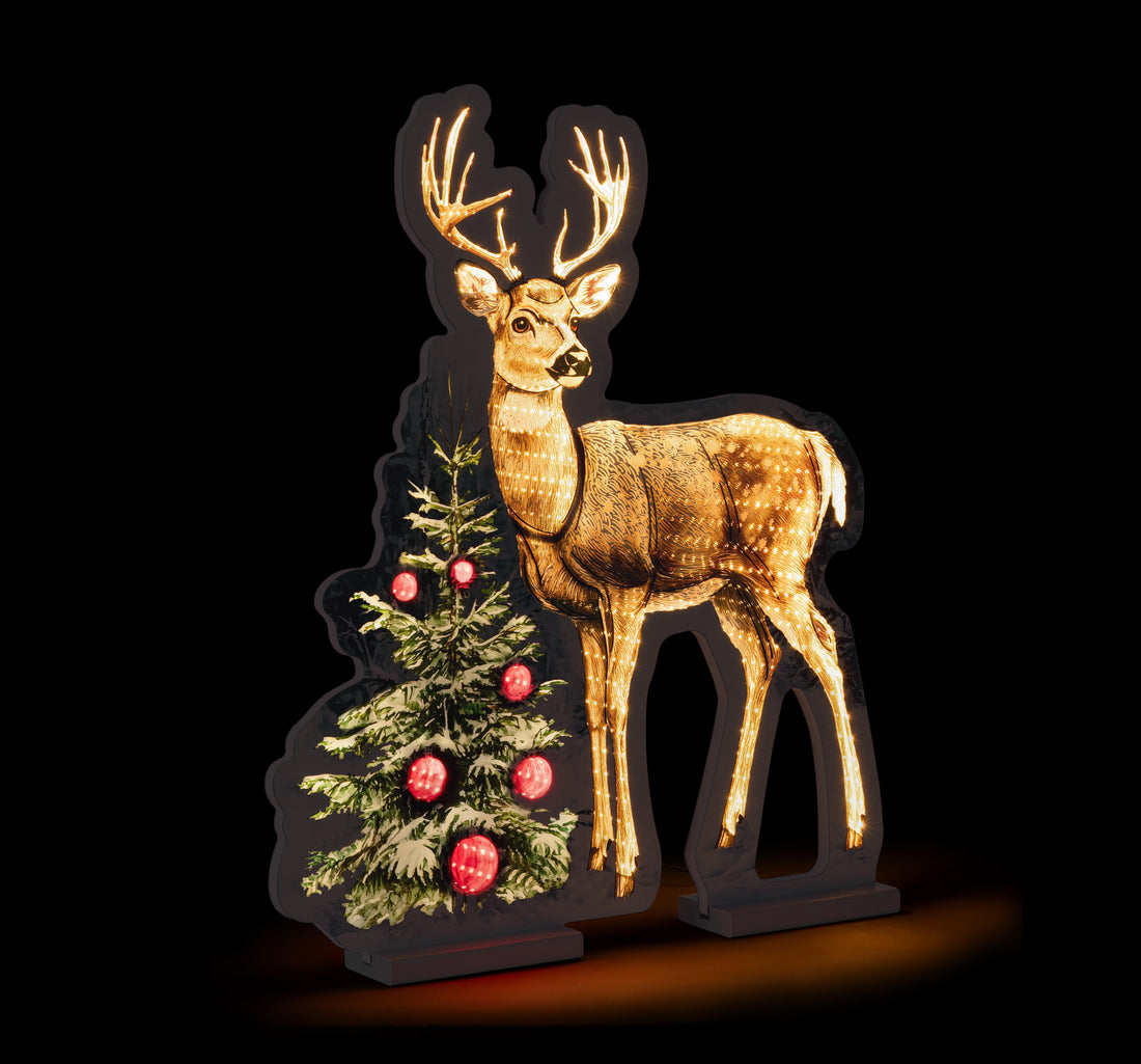 Bizzotto Cervo Navideño Luminoso H 60 cm con 394 LED IP20 Decoración Navideña