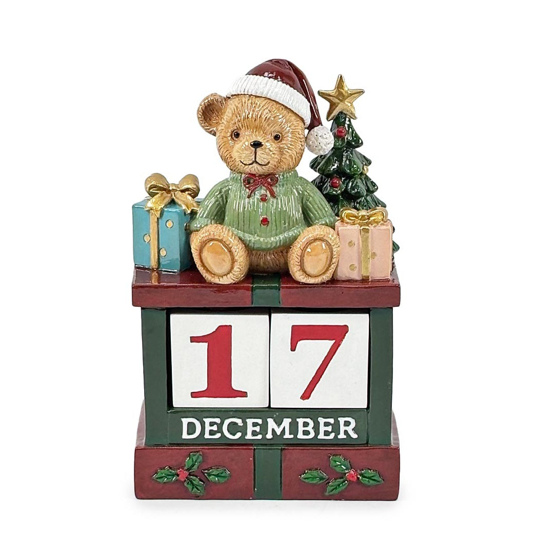 Bizzotto Calendario dell’Avvento Eldred Orsetto H 16,5 cm – Decorazione Natalizia