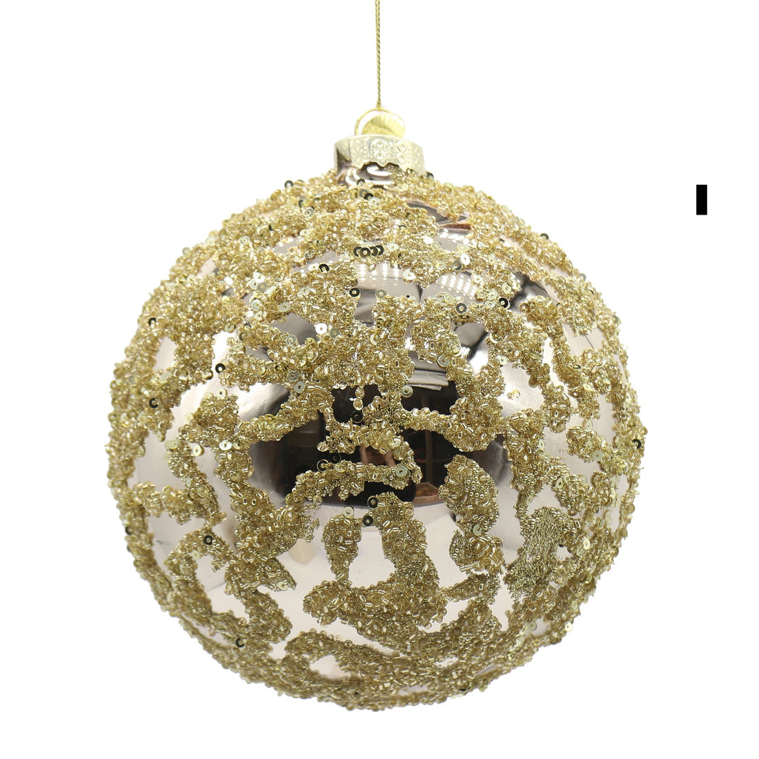 Bizzotto Bola de Navidad Luz Champagne D 15 cm de Vidrio – Decoración para Árbol