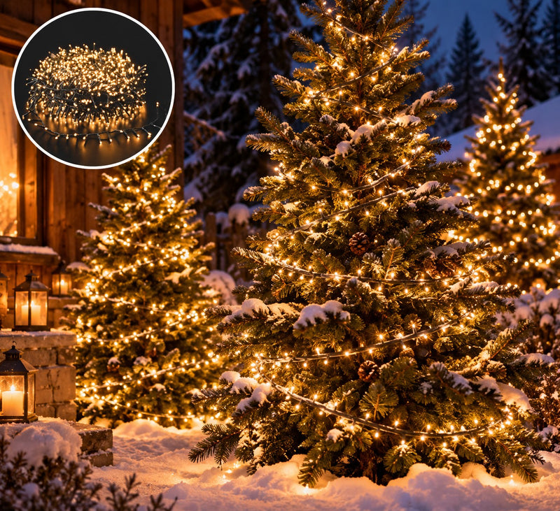 Ad Trend Catena Luminosa 2000 MiniLED Blanco Cálido para Exterior con Temporizador y Controlador – Luces de Navidad