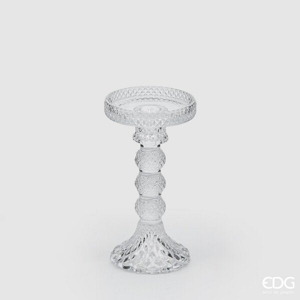 EDG Enzo De Gasperi Portavelas Classic H16,7 D8,8 Transparente Natural