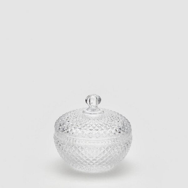 EDG Enzo De Gasperi Contenedor Redondo Rombos H9 D9 Natural Transparente