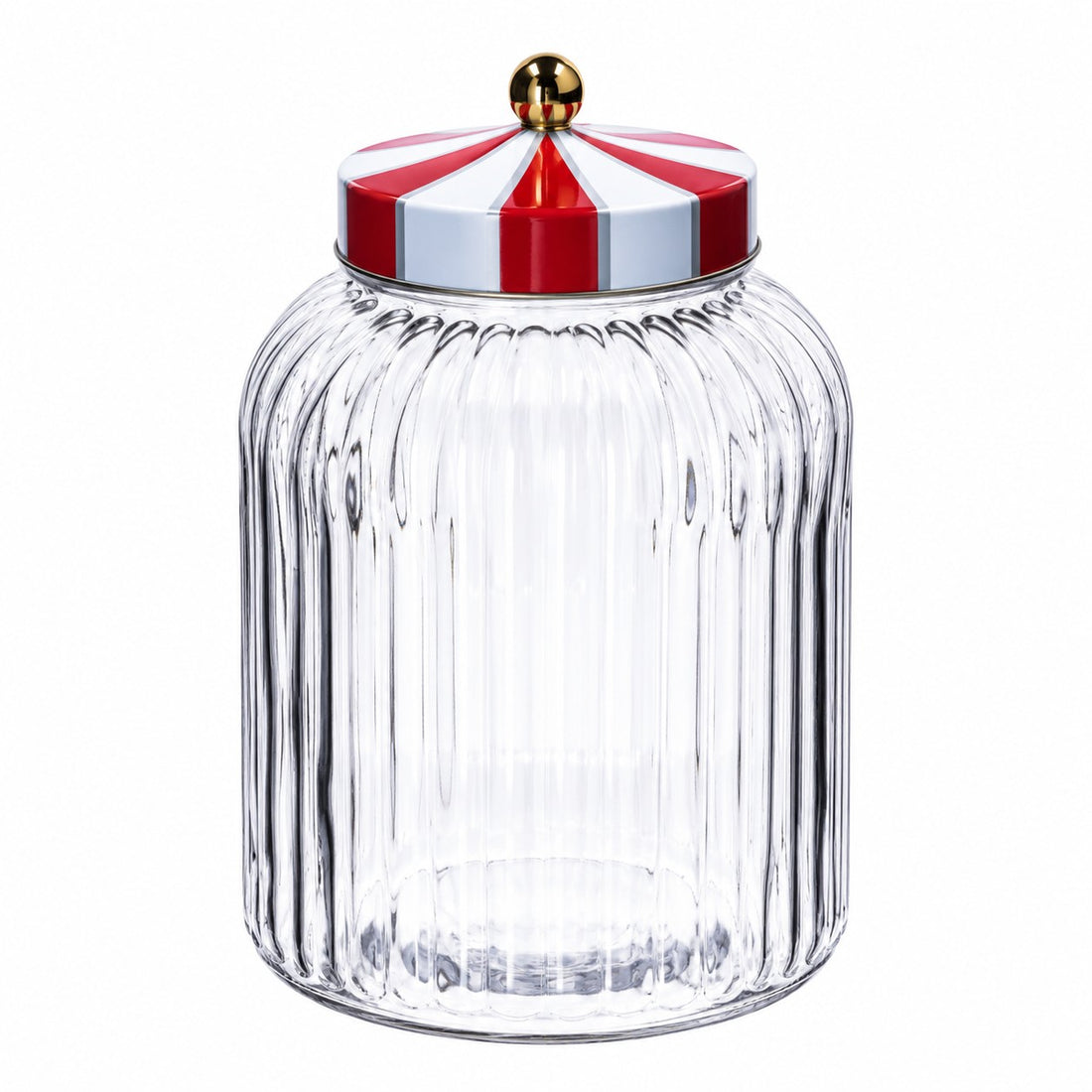 Ad Trend Recipiente Navideño en Vidrio con Tapa de Hojalata Ø18xH29 cm – Contenedor Decorativo de Navidad