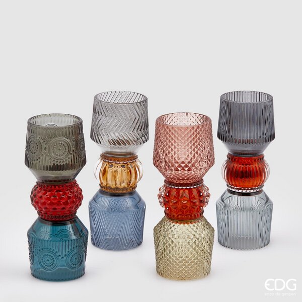 EDG Enzo De Gasperi Portavelas Barceloneta H21 D8 4 Piezas Multicolor