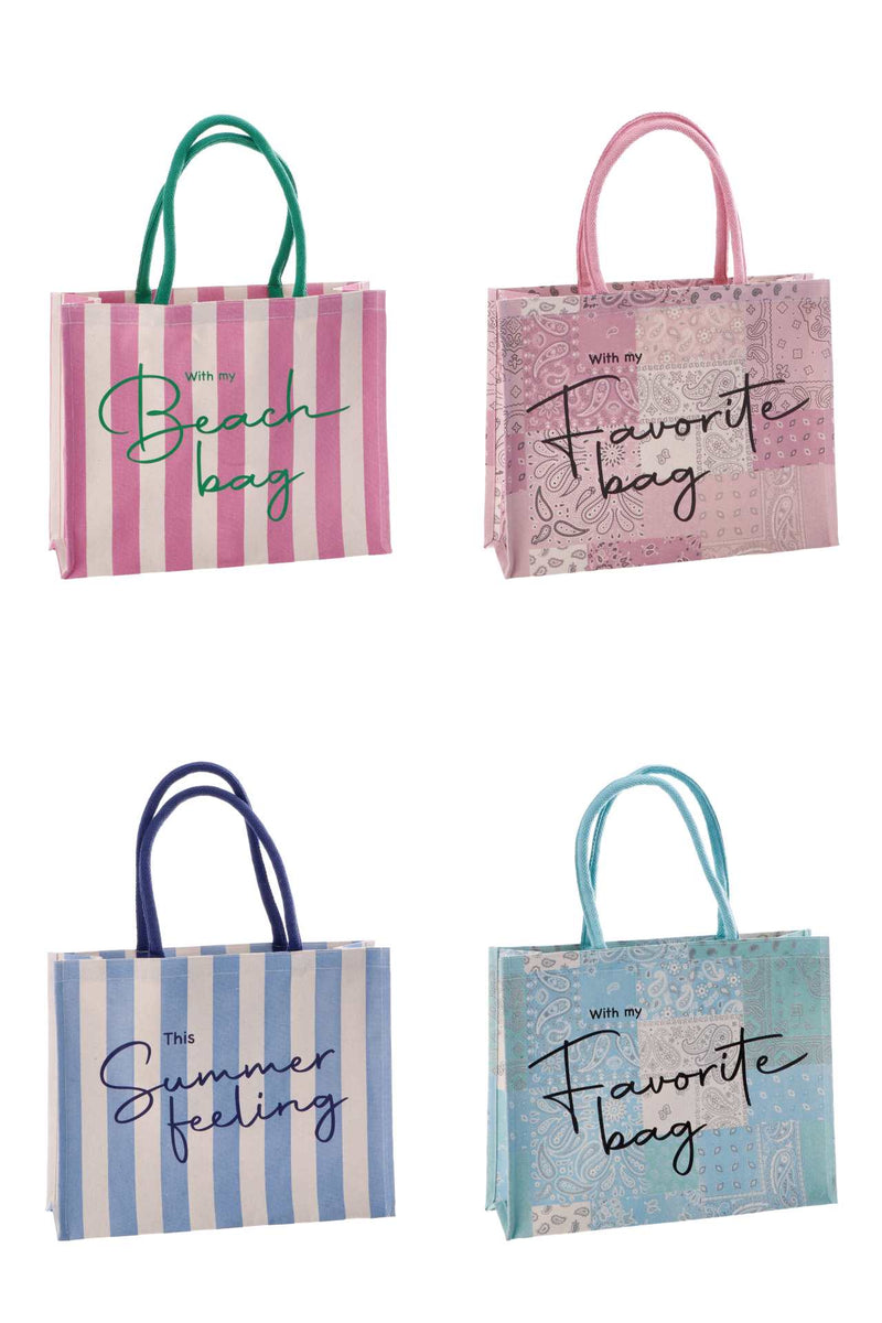 regalo italiano regalo italiano borsa in cotone stampato ass 41 x 13 cm h 32 cm multicolor 1 pz ean 8057586098343