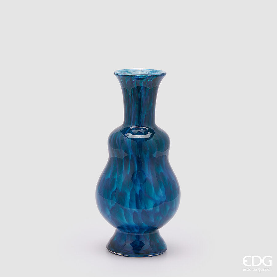 edg enzo de gasperi edg enzo de gasperi vaso macula bottiglia h 37 cm d 175 cm vetro blue ean 8059824485199