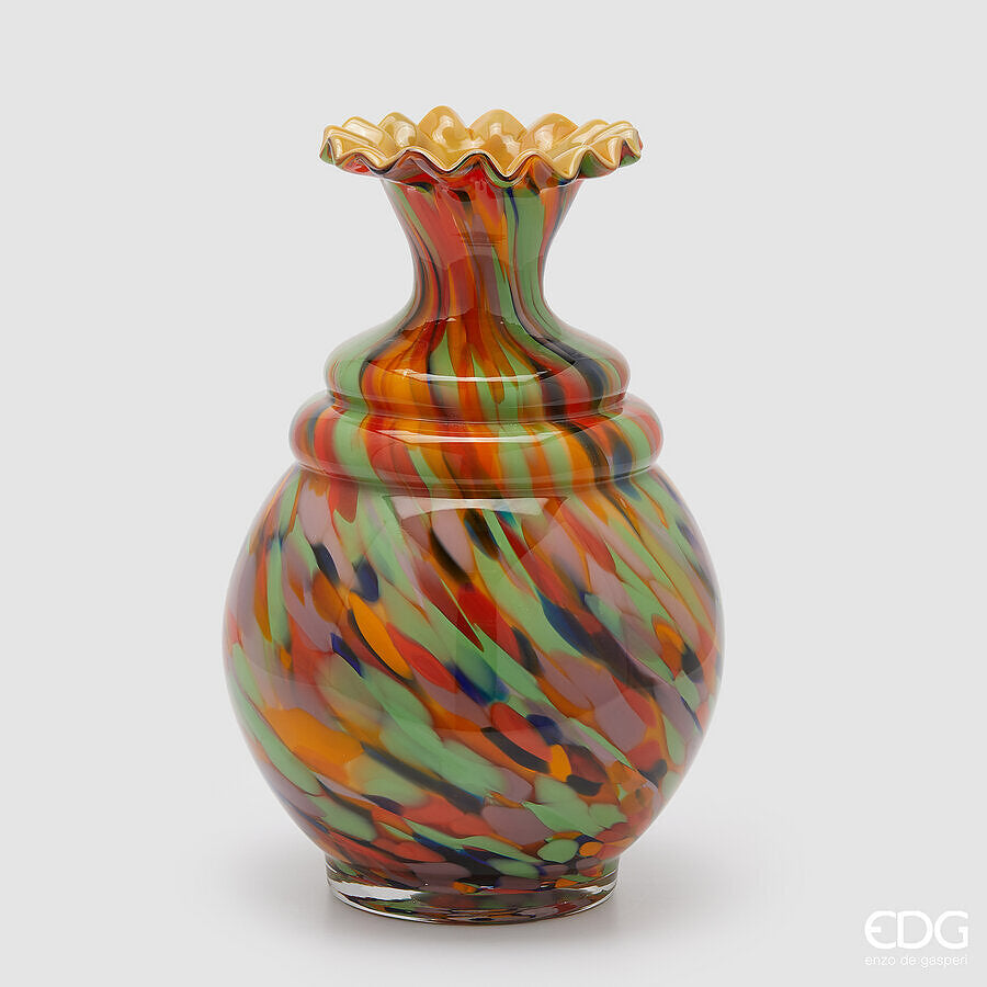 edg enzo de gasperi edg enzo de gasperi vaso macula bottiglia h 375 cm d 255 cm vetro orange mix ean 8059824485212