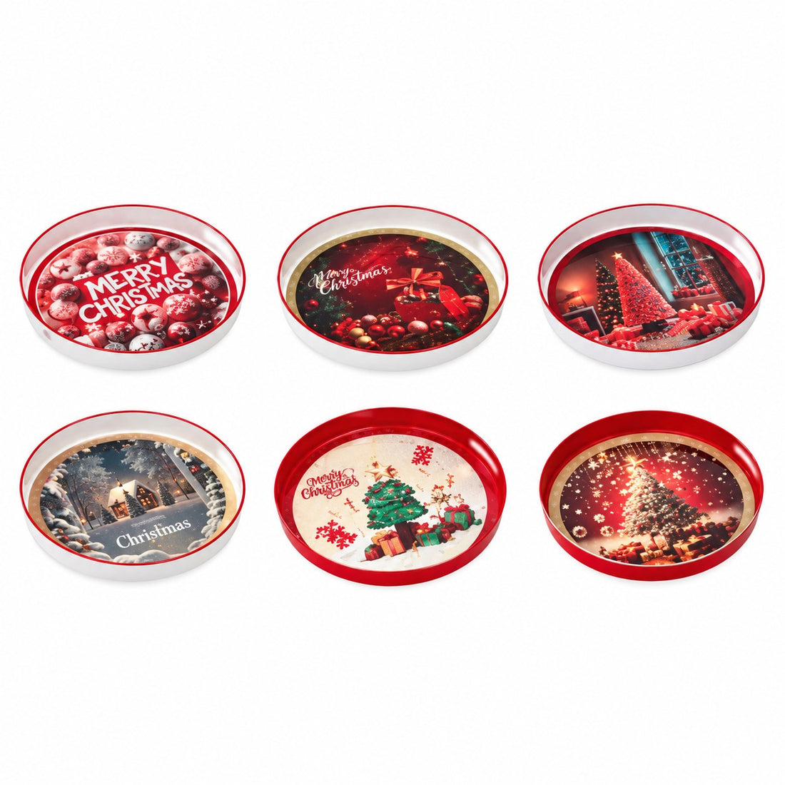 Ad Trend Bandeja Redonda Navideña en Plástico Surtido Ø33xH4 cm 1 Uds – Accesorio Decorativo para la Mesa de Navidad