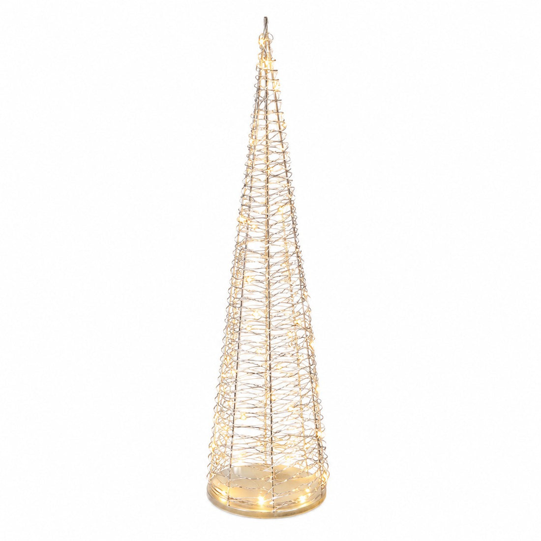 Ad Trend Albero di Natale oro in PE con 50 LED, luce calda H 100 cm