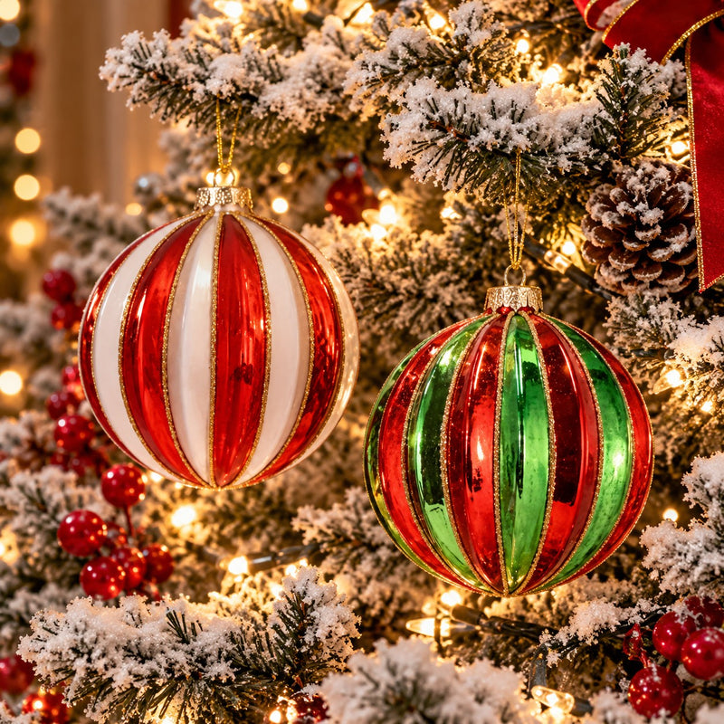 Ad Trend Bola de Navidad en Vidrio Bicolor Ø10 cm Surtida 1 Ud – Adorno Navideño