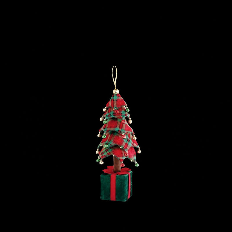 Ad Trend Árbol de Navidad con Paquete Regalo Tartan 25x25xH70 cm – Decoración Navideña