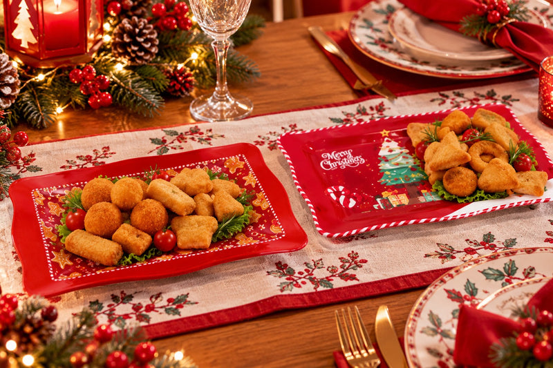 Ad Trend Bandeja Rectangular Navideña en Melamina Surtida 48x28 cm 1 Ud – Accesorio Mesa de Navidad