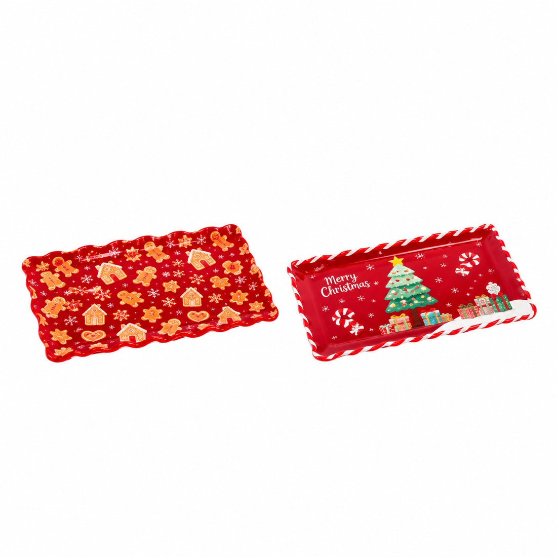 Ad Trend Bandeja Rectangular Navideña en Melamina Surtida 48x28 cm 1 Ud – Accesorio Mesa de Navidad