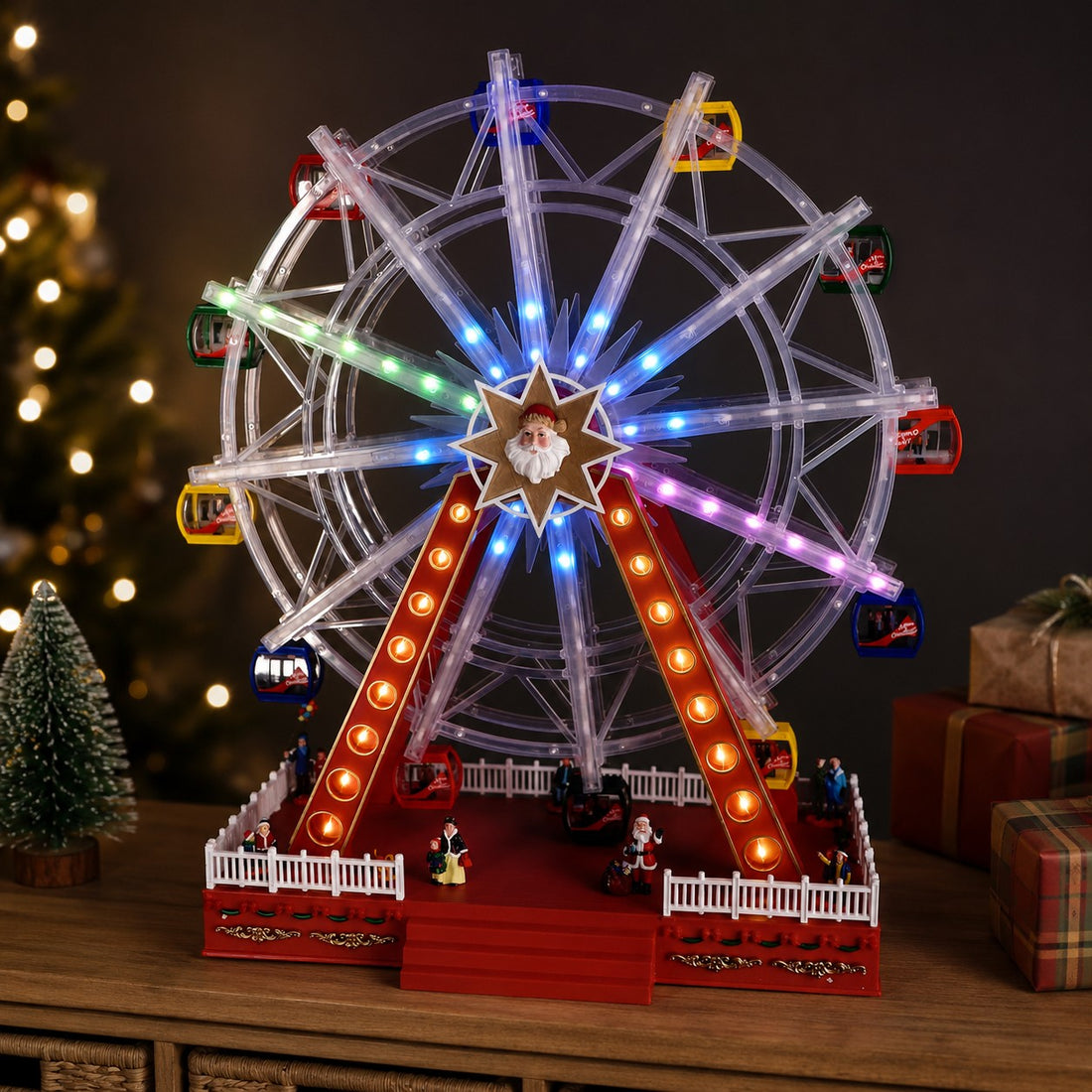 Ad Trend Carrusel Navideño con 100 Led 57 x 25 Cm H 64 Cm Rojo
