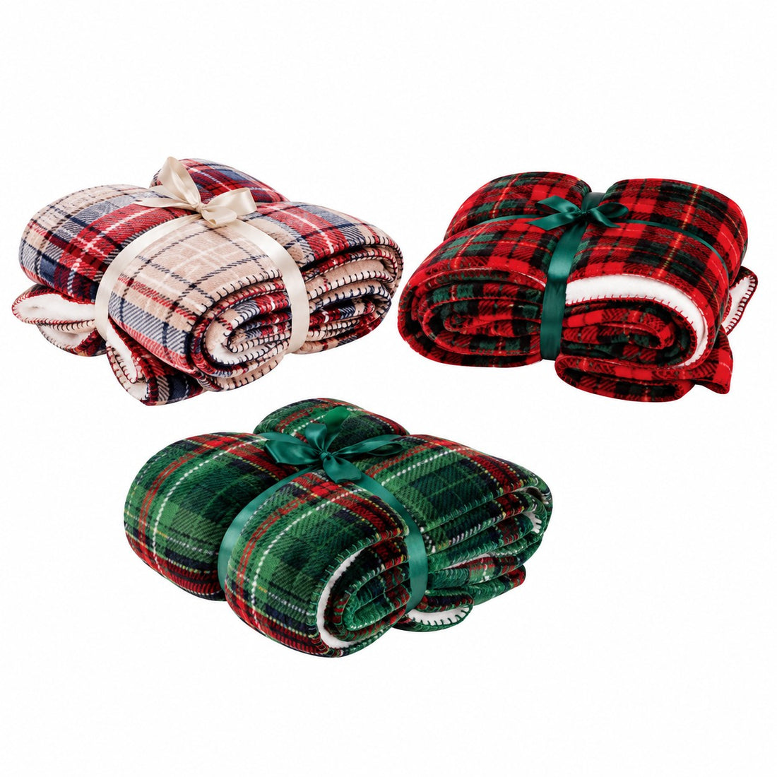 Ad Trend Manta Navideña en Franela y Sherpa Surtida 1 Ud 200x220 cm – Plaid Suave y Cálido para Cama