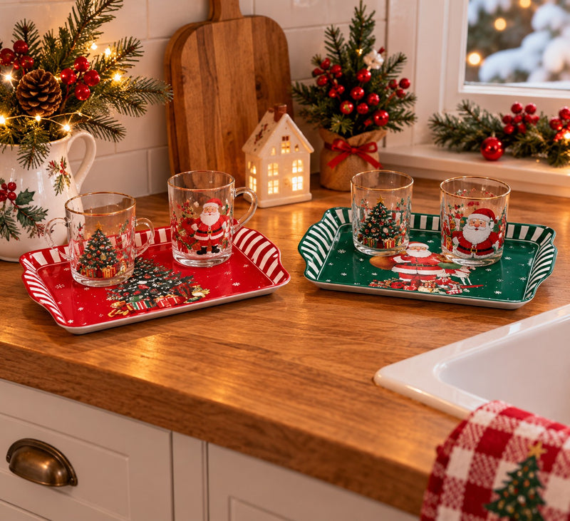 Ad Trend Vassoio Rettangolare Natalizio in Melamina Assortito 21x15xH2 cm 1 Pz – Accessorio Tavola di Natale