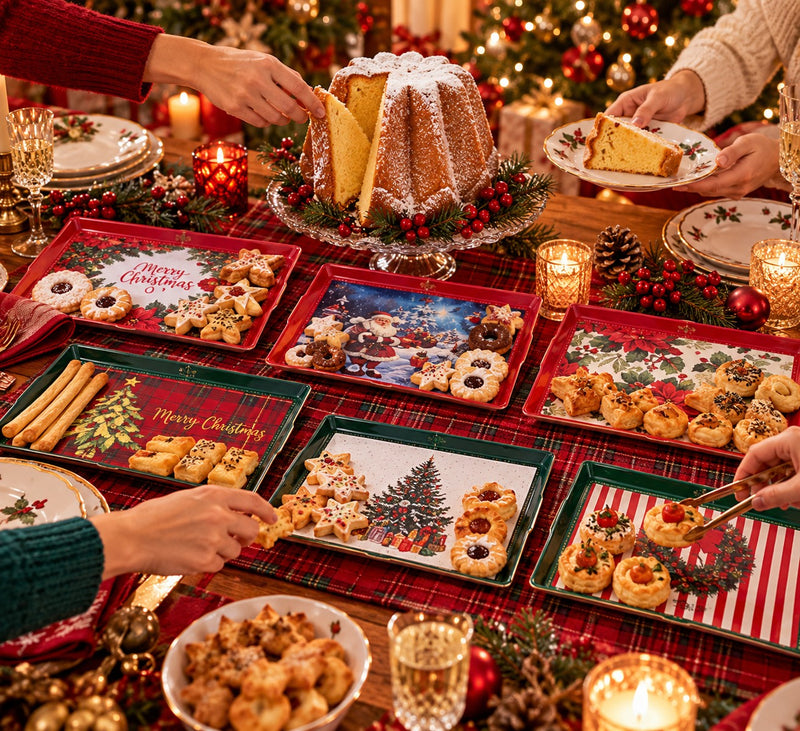 Ad Trend Vassoio Rettangolare Natalizio in Plastica Assortito 31x21xH2 cm 1 Pz – Accessorio Tavola di Natale
