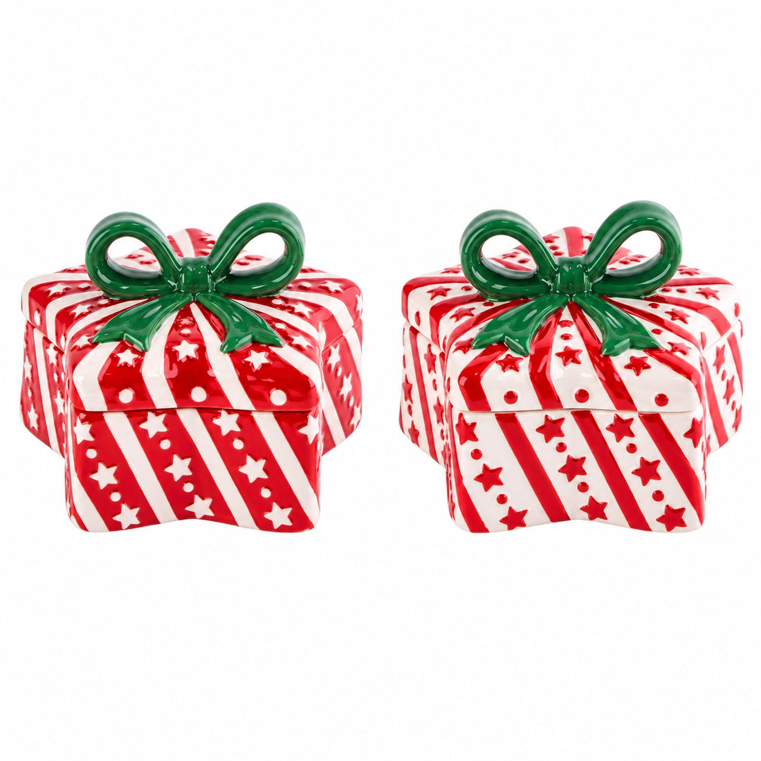 Ad Trend Caja Navideña con Forma de Paquete Estrella Surt. 19x19xH15 cm 1 Uds – Embalaje Regalo de Navidad