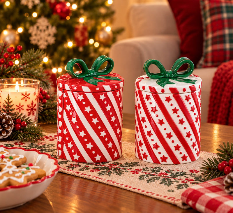 Caja Paquete Regalo Navideño Ad Trend Surtido Ø15xH22 cm 1 Ud – Contenedor Decorativo de Navidad