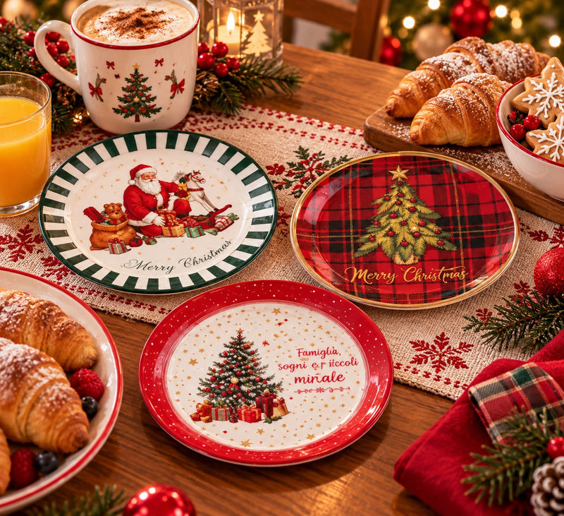 Ad Trend Platos Navideños de Papel Surtidos Ø23 cm 1 Paquete – Accesorios de Mesa Desechables de Navidad