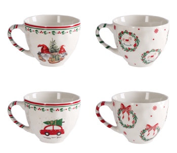 Ad Trend Vaso Jumbo Navideño Surtido Ø11 cm 1 Ud – Vaso Decorativo para Desayuno Navideño