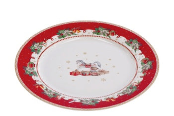 Ad Trend Plato Redondo Navideño en Porcelana Ø27 cm – Accesorio Decorativo para la Mesa de Navidad