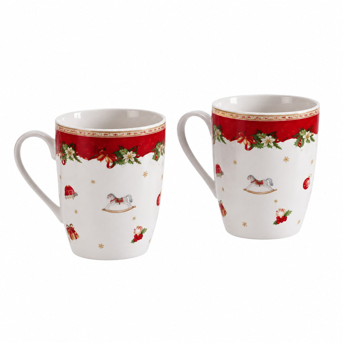 Ad Trend Set 2 Vasos Mug Navideños 360 ml Ø8xH11 cm – Vasos Decorativos para el Desayuno Navideño