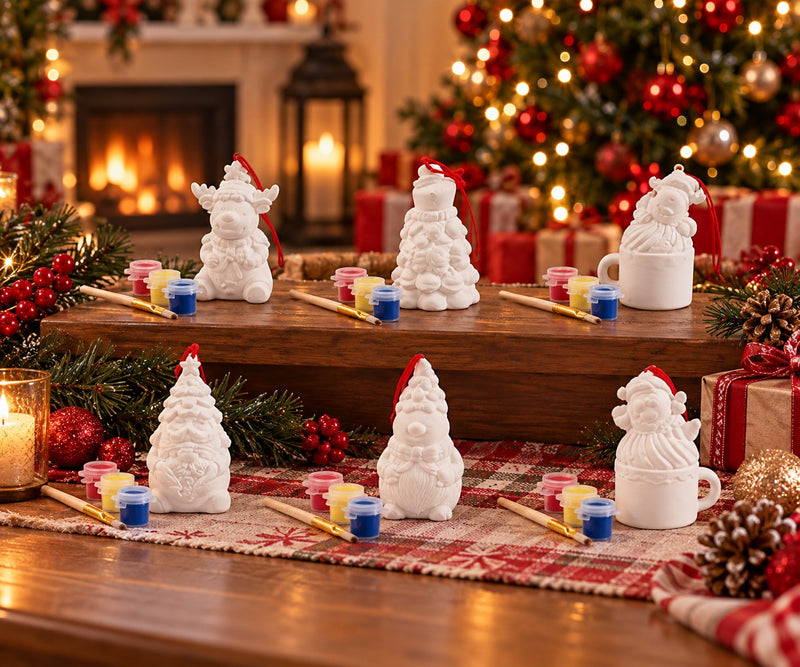 Ad Trend Set Decoración Navideña para Pintar con Pincel y 3 Témperas Surtido 1 Ud – Kit Creativo DIY Navideño
