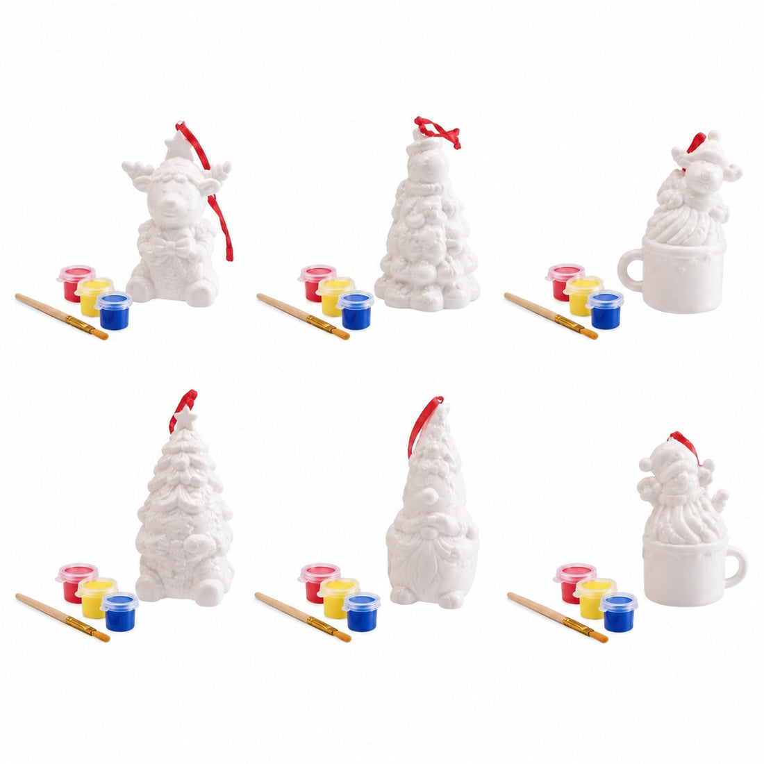 Ad Trend Set Decoración Navideña para Pintar con Pincel y 3 Témperas Surtido 1 Ud – Kit Creativo DIY Navideño