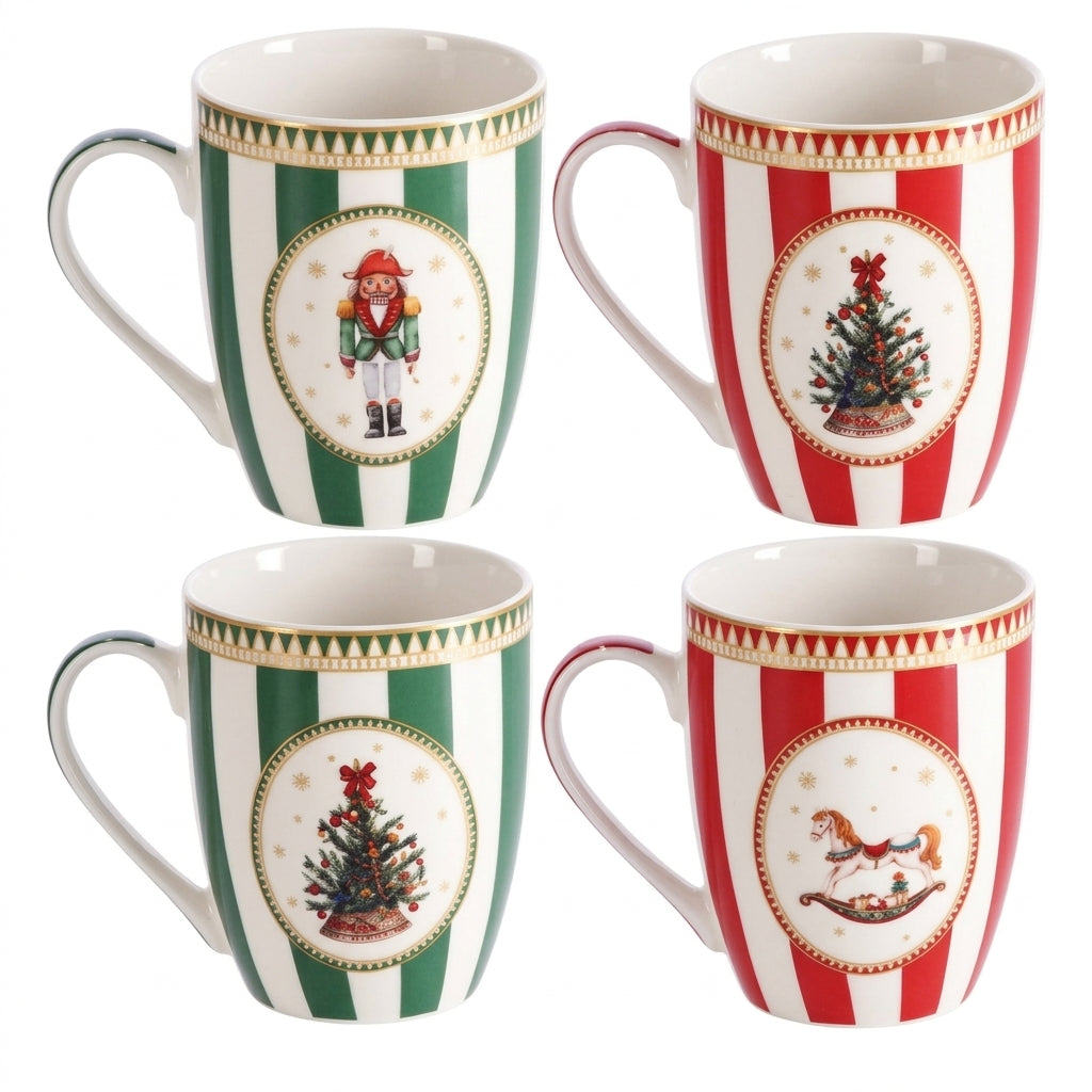Vaso Mug Navideño Ad Trend Surtido 360 ml Ø8xH10 cm 1 Ud – Vaso Decorativo para el Desayuno Navideño