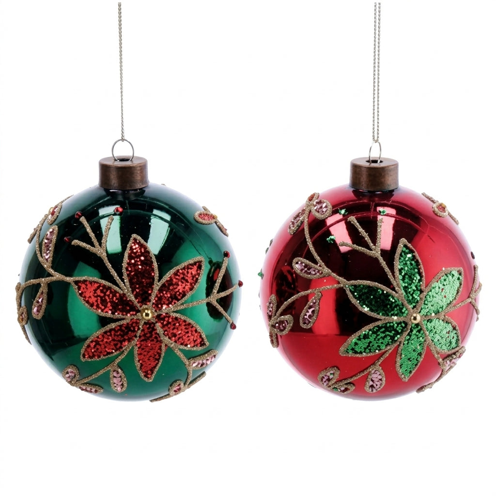 Ad Trend Bola de Navidad en Cristal Surtida Ø10 cm 1 Ud – Adorno Decorativo para Árbol de Navidad