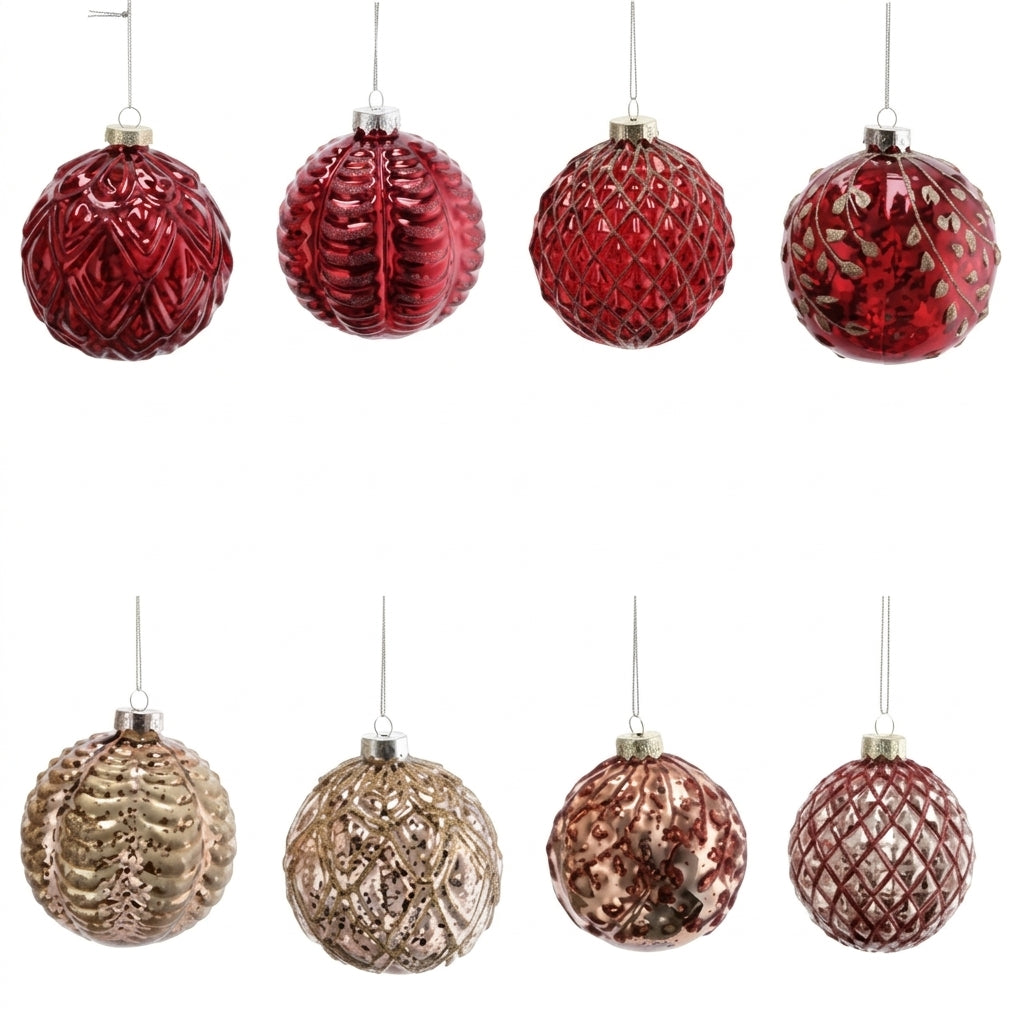 Ad Trend Bola de Navidad en Vidrio Surtida Ø10 cm 1 Ud – Adorno Decorativo para Árbol de Navidad