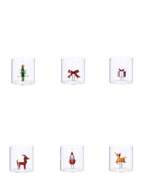 Ad Trend Vaso Navideño en Vidrio con Figura 3D Surtido 360 ml 1 Ud – Accesorio Decorativo para la Mesa de Navidad