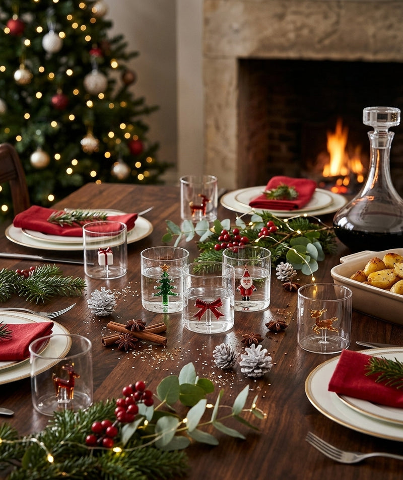 Ad Trend Vaso Navideño en Vidrio con Figura 3D Surtido 360 ml 1 Ud – Accesorio Decorativo para la Mesa de Navidad