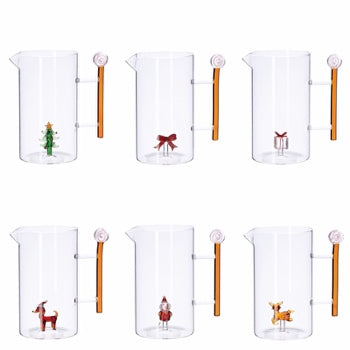 Ad Trend Jarra Navideña en Cristal con Figura 3D Surtida 1,2 Litros 1 Ud – Accesorio Decorativo para la Mesa Navideña