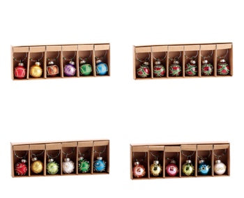 Ad Trend Set 6 Marcabocales Navideños en Vidrio en Forma de Bola de Navidad Surtidos 1 Paquete – Accesorios Decorativos para la Mesa Navideña