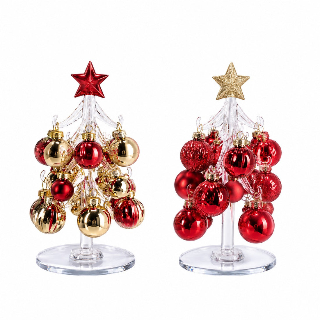 Ad Trend Arbolito Navideño Decorativo con Bolas de Vidrio Surtido Ø7xH15,5 cm 1 Ud – Decoración Navideña para el Hogar