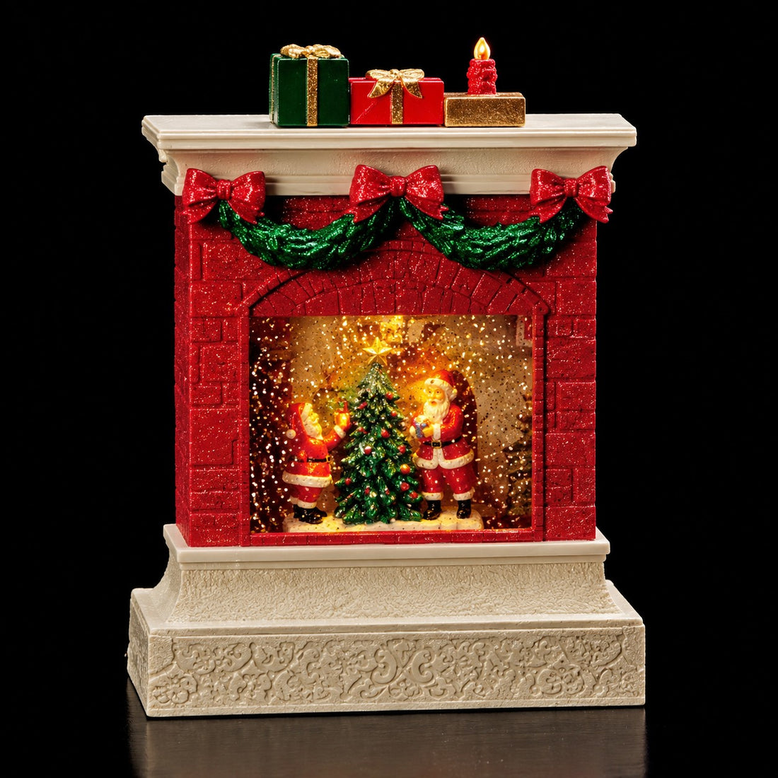 Ad Trend Chimenea Navideña Decorativa con Luces LED y Música 19x7xH25 cm – Decoración Luminosa y Musical Navideña para el Hogar