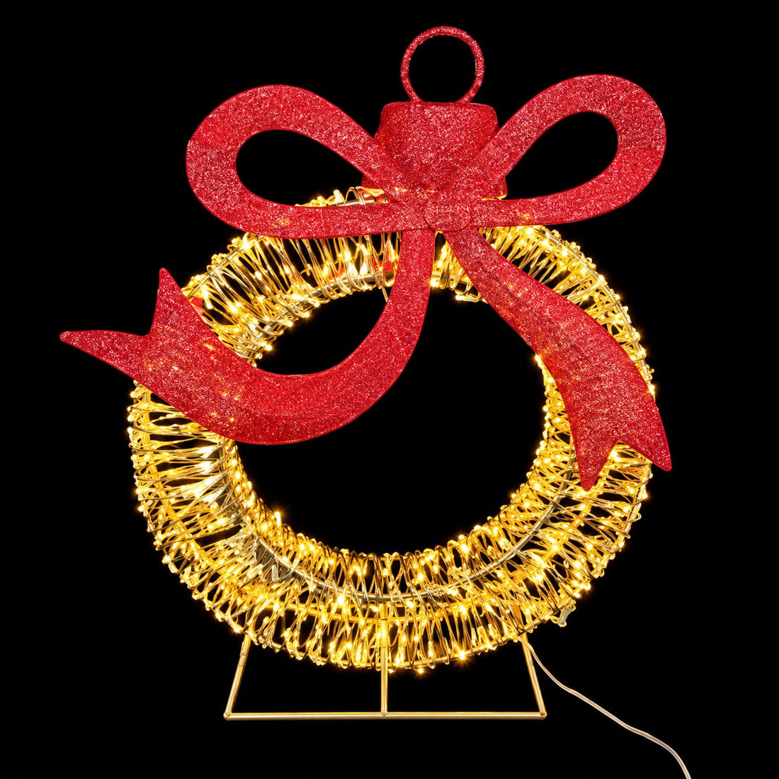 Ad Trend Bola de Navidad Luminosa Oro en Plástico y Hierro con 400 Luces LED IP44 48x18xH58 cm – Decoración Navideña para Exterior
