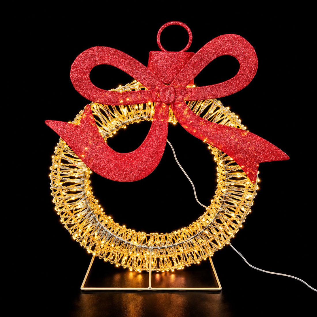 Ad Trend Bola de Navidad Luminosa Oro en Plástico y Hierro con 500 Luces LED IP44 58x22xH73 cm – Decoración Navideña para Exterior